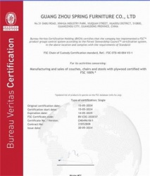 祝賀廣州斯普睿家具有限公司2024年一次性成功通過BV-FSC森林認證